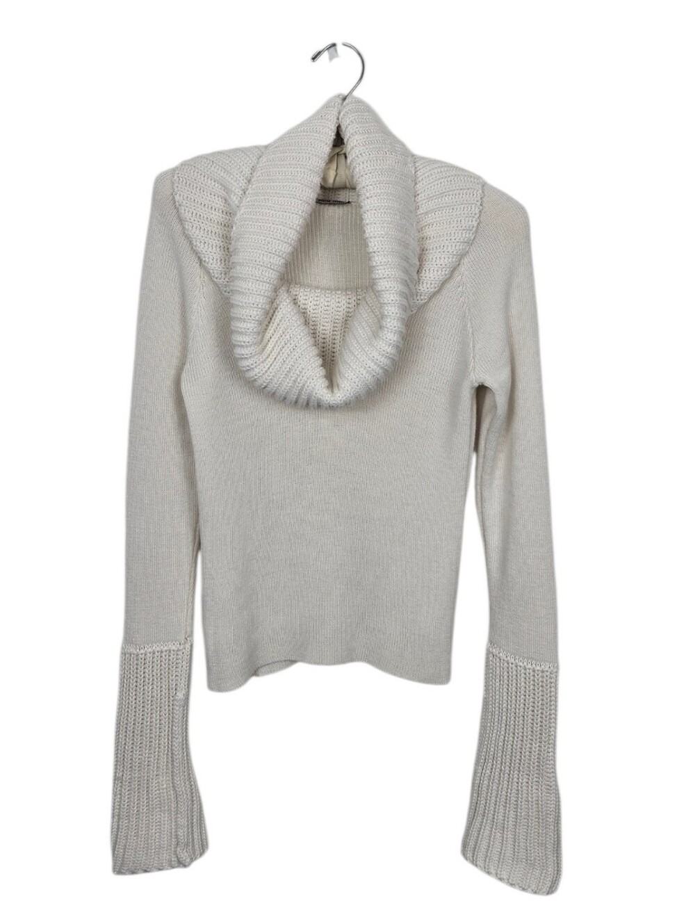 Vintage Miu Miu Virgin Wool Oversized Cowl Neck Sweater Cream Italy XS/S